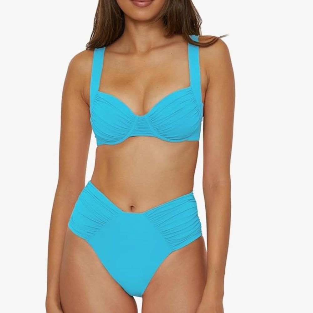 BECCA swim color code vintage French cut shirred bikini bottom